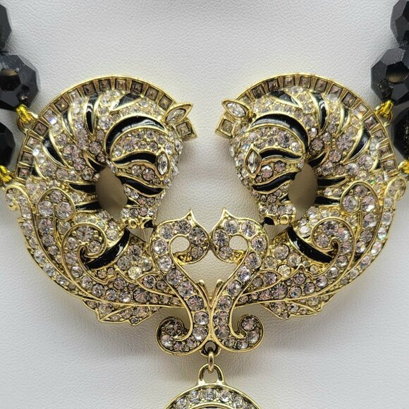 Heidi Daus Zebra Love Swarovski Crystal and Enamel Zebra Necklace + Earring Set - Picture 6 of 9
